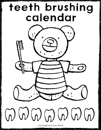 Visit your dentist coloring page Teeth Brushing Calendar Kiddicolour
