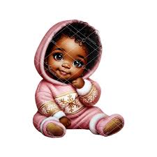 Winter Afro Baby Girl Clipart Set: Snowflake Outfits (digital Download)