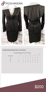 escada chocolate brown pinstripe blazer skirt escada