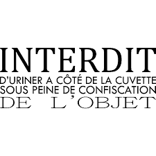 Sticker Interdit D Uriner A Cote De La Plaque Phrase Drole Citations Toilettes Citations Wc