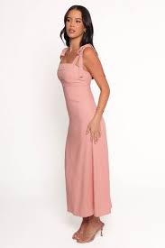 Patterson Tie Shoulder Midi Dress - Blush