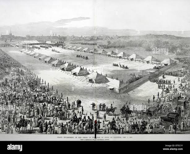 Royalty on Tour, Grand Encampment ; Calcutta ; Kolkata ; West Bengal ; India ; old vintage 1800s engraving Stock Photo - Alamy