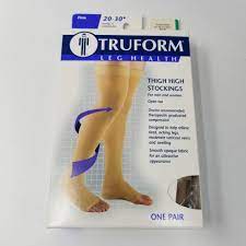 Truform Thigh High Compression Stocking 20 30 Mmhg Med 0868bg M Beige Open Toe Truform Compression Stockings Thigh Highs Aching Legs
