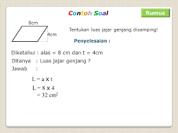 Check spelling or type a new query. Soal Mencari Luas Jajar Genjang Smp Kelas 9 Un Jawabanku Id
