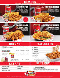Does canes have grilled chicken. Raising Cane S Chicken Fingers Menu In Menifee California Usa