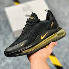 Nike Air Max 720 270 Black Gold Mens Running Shoes Sneakers In 2020 Running Shoes For Men Nike Air Max Nike Air