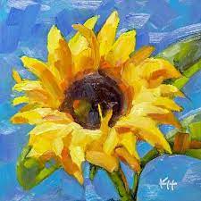 Sunflower 7 Daily Oil Painting Colorful By Krista Hasson Flower Painting Abstract Flower Painting Sunflower Painting