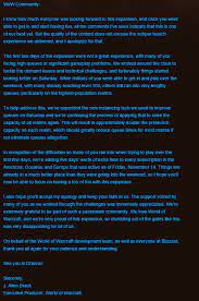 Allen brack confirmed that a team was working on an update for warcraft 3: World Of Warcraft On Twitter A Message From J Allen Brack World Of Warcraft Executive Producer Http T Co Tt8bnidggv Http T Co Mreuqvae3z