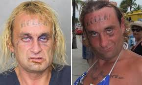 His mugshot will make you 'Holla!': Man with distinctive forehead tattoo  arrested for the 27th time in Florida