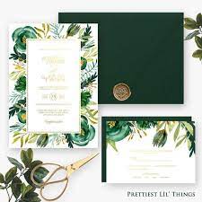 Elegant Emerald Green Gold Wedding Invitation And Rsvp Floral Etsy In 2020 Emerald Green Wedding Theme Gold Wedding Invitations Green Gold Weddings