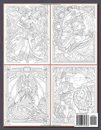 Mandala, heart, pattern to print color; Art Nouveau An Adult Coloring Book With Fantasy Women Mythical Creatures And Detailed Designs For Relaxation Pricepulse