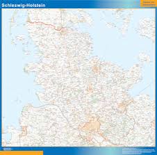 It is divided into 11 districts and four urban districts. Schleswig Holstein Map Wall Maps Of Countries For Europe