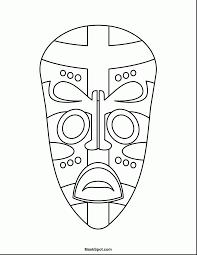 African wooden mask coloring page. Easy African Tribal Mask Drawing Novocom Top