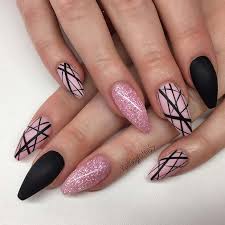 Matte Black Nails With Diamonds Nail And Manicure Trends You also can wear it with one single black chevron in the index finger, middle finger, and pinky finger.
