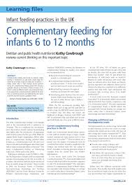 Pdf Complementary Feeding For Infants 6 To 12 Months
