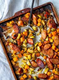 Chicken Apple Sausage Sheet Pan Supper Mad About Food
