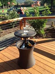 Keter Cool Bar 7 5 Gal Resin Rattan Drink Cooler Patio Table 218305 The Home Depot Patio Table Cool Bars Patio Bar Table