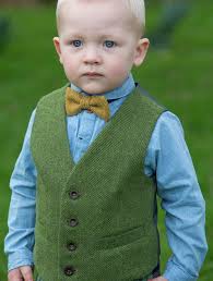 Boy's Irish Tweed Navy Herringbone Waistcoat