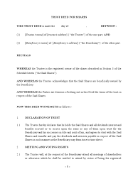 A warranty deed assures you own the property free and clear of any liens. Trust Deed For Shares Trust Law Trustee