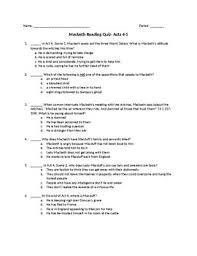 Answer one question from this section on your chosen text. Macbeth Act 4 Quiz Worksheets Teaching Resources Tpt
