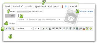 Hotmail Email Overview Message Editor