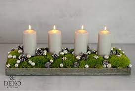 Bei kebo findet ihr noch mehr adventskränze! Diy Hubscher Langlicher Adventskranz Mit Moos Und Kugeln Deko Kitchen