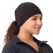 Hat With Ponytail Opening Microfleece Beanie With Ponytail Hole