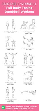 Full Body Toning Dumbbell Workout Dumbbell Workout Printable Workouts Tone Body Workout