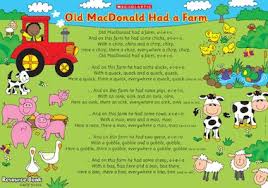 Each verse of the song changes the name of the animal and its respective noise. Old Macdonald Had A Farm Poster Early Years Teaching Resource Scholastic