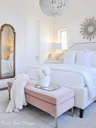 Beautiful Bedroom White Bed Blush Bench Feminine Look Bedroom Whitebedroom Pinkbench Blushbench Bedroomd Bedroom Interior Home Decor Bedroom Bedroom Decor