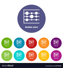 Bubble Chart Icons Set Color