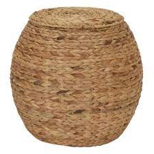 Because sometimes you just need a lid. Household Essentials Large Round Wicker Basket Side Table Ml 4105 The Home Depot