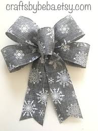 Snowflakes Bows Xmas Snowflakes Decor Bows Christmas Tree Etsy Christmas Tree Bows Bows For Presents Christmas Bows