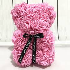 Just for you flowers bear. Hot Valentines Day Gift 25cm Red Rose Teddy Bear Rose Flower Artificial Decoration Christmas Gifts Women Valentines Gift Artificial Dried Flowers Aliexpress