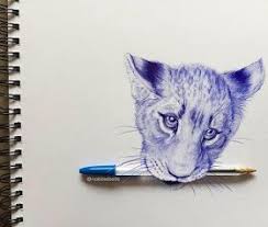 Inked Animals Drawn In Ballpoint Pen Ballpoint Pen Art Animal Drawings Drawings