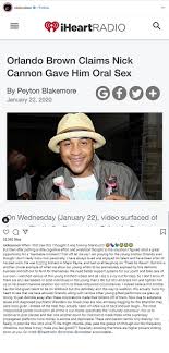 Child actor orlando brown had a successful career, starring in comedy movies like major payne and max keeble's big move, and guesting on hit sitcoms before landing the part of eddie thomas in disney's that's so raven in 2003. Nick Cannon Takes The High Road After Orlando Brown Claimed They Had Sexual Encounter Daily Mail Online
