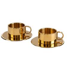 Dinnerware, home fragrance, gifts for every ocassion Cup Espresso Saucers 24k Gold Plated Elite Luxury Gold Plating