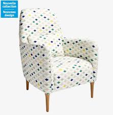 Les bonnes affaires fauteuil roulant. Daborn Fauteuil En Tissu Blanc A Motifs Japon Fauteuil Habitat Meubles Maison Loisirs Ventes Pas Cher Com
