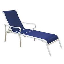 Never Rust Summerwinds Aluminum Sling Chaise Lounge In Blue White Patio Furniture Chaise Lounge Sling Chaise Aluminium Outdoor Furniture