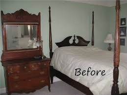 Four Poster Bed Cherry Finish Meets Shabby Chic Cherry Bedroom Furniture Bed Makeover Bedroom Furniture Makeover