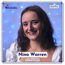 💙𝗕𝗟𝗨𝗘𝗕𝗘𝗟𝗟𝗘𝗦 𝗚𝗘𝗡𝗘𝗥𝗔𝗧𝗜𝗢𝗡 𝟭𝟭💜 —— 𝗡𝗔𝗠𝗘: Nina Warren  (she/her) 𝗖𝗢𝗠𝗠𝗜𝗧𝗧𝗘𝗘 𝗥𝗢𝗟𝗘: Co-President 𝗬𝗘𝗔𝗥 &  𝗖𝗢𝗨𝗥𝗦𝗘: 2nd year, Sociology (part time) 𝗩𝗢𝗖𝗔𝗟 𝗣𝗔𝗥𝗧: Alto  𝗙𝗨𝗡 𝗙𝗔𝗖𝗧: Most likely to be found ...