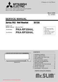 Mitsubishi error code 5110 (outdoor inverter heatsink thermistor error). Mitsubishi Electric Pka Rp35hal User Guide Manual Pdf Manualzz