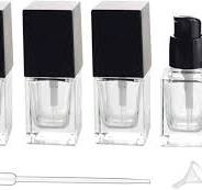 4 Pack Liquid Foundation Bottle Square Clear Glass Lotion Pump Bottles  Cosmetic Cream Dispenser Bottle Travel Essential Oils Emulsion Essence ...
