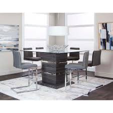 Camelia espresso glass counter height table. Gamma 5 Piece Counter Height Dining Set Star Furniture