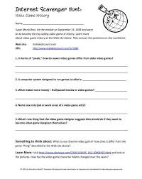 Education World Internet Scavenger Hunt Video Game History Internet Scavenger Hunt Geography Worksheets History Lesson Plans