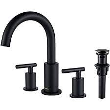Maybe you would like to learn more about one of these? Amazon Com Forious Two Handle High Arc Widespread Bathroom Sink Faucet 3 Hole With With Pop Up Drain And Water Supply Lines Matte Black Home Improvement