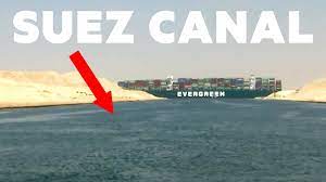 2:24 huge container ship gets stuck in suez canal, blocking all traffic. Ejdxzerexfld7m