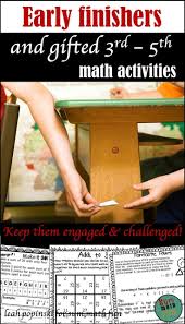 Early Finishers Math Centers Collaborative Work And Tasks For Gifted Learners Each Activity Includes The U Gifted Math Activities Math Activities Math Gift