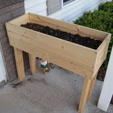 Furniture Simple Minimalist Diy Wooden Raised Planter Box On Terrace Planter Box Liners Plastic Bric Wooden Garden Planters Diy Wooden Planters Diy Planters