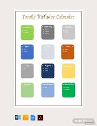 46 Birthday Calendar Templates Psd Pdf Excel Free Premium Templates In 2020 Family Birthdays Family Birthday Calendar Birthday Calendar